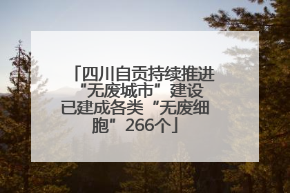 四川自贡持续推进“无废城市”建设 已建成各类“无废细胞”266个