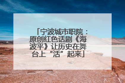 宁波城市职院：原创红色话剧《海波平》让历史在舞台上“活”起来