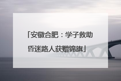安徽合肥：学子救助昏迷路人获赠锦旗