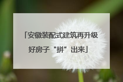安徽装配式建筑再升级 好房子“拼”出来