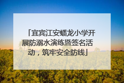宜宾江安蟠龙小学开展防溺水演练暨签名活动，筑牢安全防线