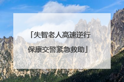 失智老人高速逆行 保康交警紧急救助