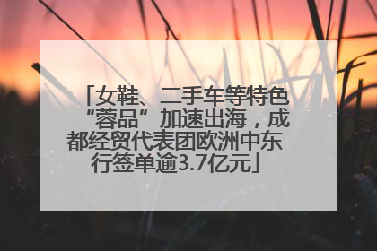 女鞋、二手车等特色“蓉品”加速出海，成都经贸代表团欧洲中东行签单逾3.7亿元