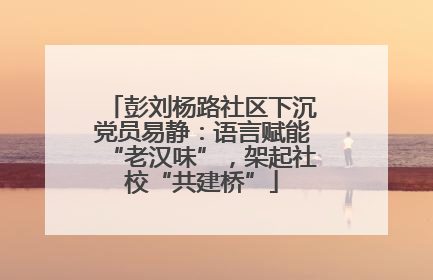 彭刘杨路社区下沉党员易静：语言赋能“老汉味”，架起社校“共建桥”