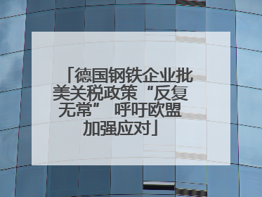 德国钢铁企业批美关税政策“反复无常” 呼吁欧盟加强应对