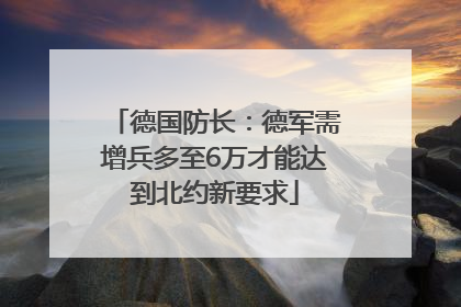 德国防长：德军需增兵多至6万才能达到北约新要求