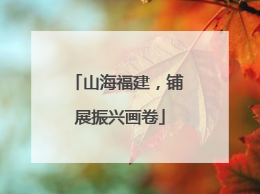 山海福建，铺展振兴画卷