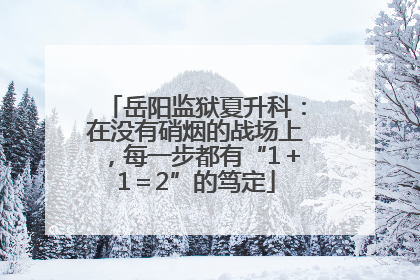 岳阳监狱夏升科：在没有硝烟的战场上，每一步都有“1＋1＝2”的笃定
