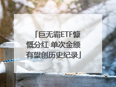 巨无霸ETF慷慨分红 单次金额有望创历史纪录