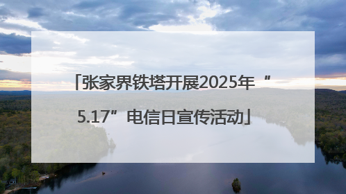 张家界铁塔开展2025年“5.17”电信日宣传活动
