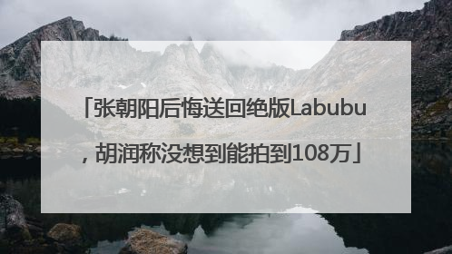 张朝阳后悔送回绝版Labubu，胡润称没想到能拍到108万