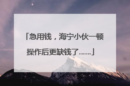 急用钱，海宁小伙一顿操作后更缺钱了……