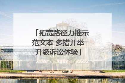 拓宽路径力推示范文本 多措并举升级诉讼体验