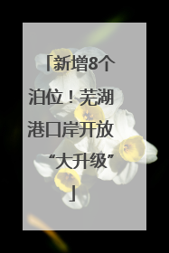 新增8个泊位！芜湖港口岸开放“大升级”