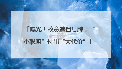 曝光！故意遮挡号牌，“小聪明”付出“大代价”