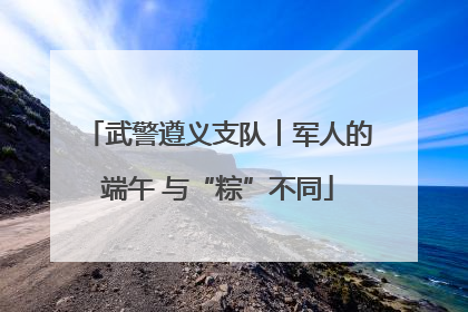 武警遵义支队︱军人的端午 与“粽”不同