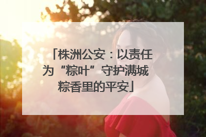 株洲公安：以责任为“粽叶”守护满城粽香里的平安