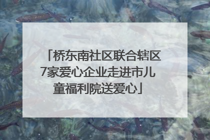 桥东南社区联合辖区7家爱心企业走进市儿童福利院送爱心