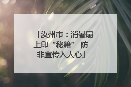 汝州市：消暑扇上印“秘籍” 防非宣传入人心