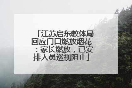 江苏启东教体局回应门口燃放烟花：家长燃放，已安排人员巡视阻止