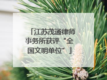 江苏茂通律师事务所获评“全国文明单位”