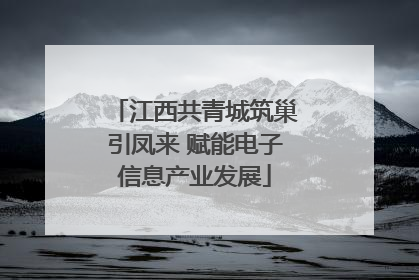 江西共青城筑巢引凤来 赋能电子信息产业发展