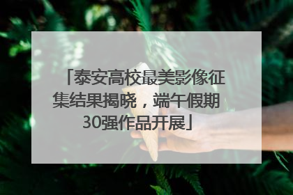 泰安高校最美影像征集结果揭晓，端午假期30强作品开展