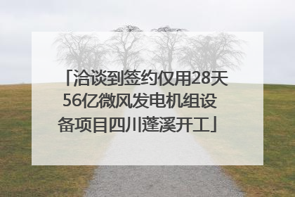 洽谈到签约仅用28天 56亿微风发电机组设备项目四川蓬溪开工