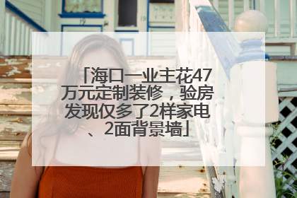 海口一业主花47万元定制装修，验房发现仅多了2样家电、2面背景墙