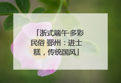 浙式端午·多彩民俗 鄞州：进士糕，传统国风