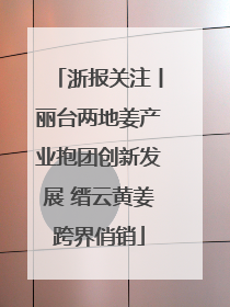 浙报关注丨丽台两地姜产业抱团创新发展 缙云黄姜跨界俏销