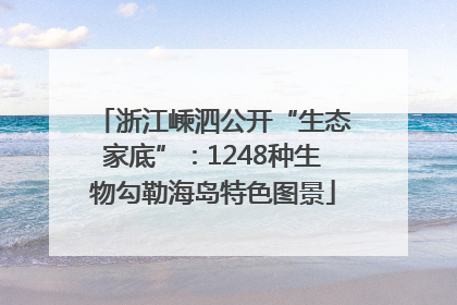 浙江嵊泗公开“生态家底”：1248种生物勾勒海岛特色图景