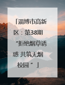 淄博市高新区：第38期“拒绝烟草诱惑 共筑无烟校园 ”