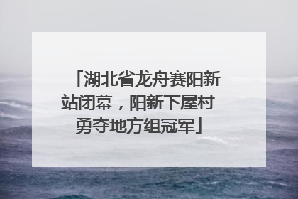 湖北省龙舟赛阳新站闭幕，阳新下屋村勇夺地方组冠军