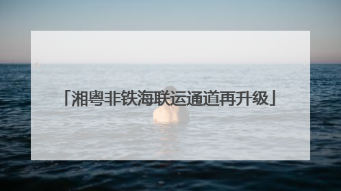 湘粤非铁海联运通道再升级