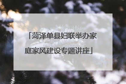 菏泽单县妇联举办家庭家风建设专题讲座
