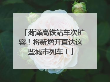 菏泽高铁站车次扩容！将新增开直达这些城市列车！