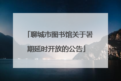 聊城市图书馆关于暑期延时开放的公告
