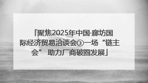 聚焦2025年中国·廊坊国际经济贸易洽谈会③一场“链主会” 助力厂商破圈发展