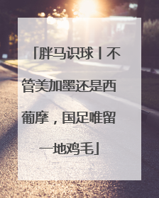 胖马识球丨不管美加墨还是西葡摩，国足唯留一地鸡毛