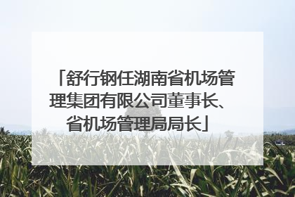 舒行钢任湖南省机场管理集团有限公司董事长、省机场管理局局长
