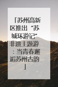 苏州高新区推出“苏城环游记”非遗主题游：当青春邂逅苏州古韵
