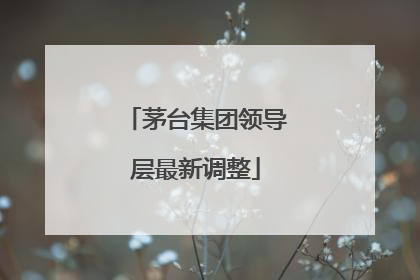 茅台集团领导层最新调整