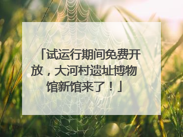 试运行期间免费开放，大河村遗址博物馆新馆来了！