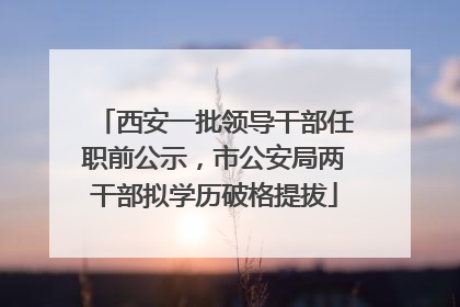 西安一批领导干部任职前公示，市公安局两干部拟学历破格提拔