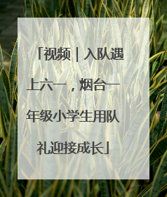 视频｜入队遇上六一，烟台一年级小学生用队礼迎接成长