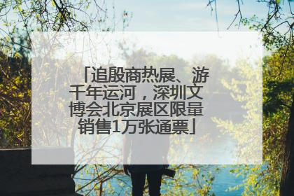 追殷商热展、游千年运河，深圳文博会北京展区限量销售1万张通票