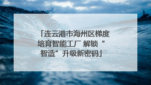 连云港市海州区梯度培育智能工厂 解锁“智造”升级新密码