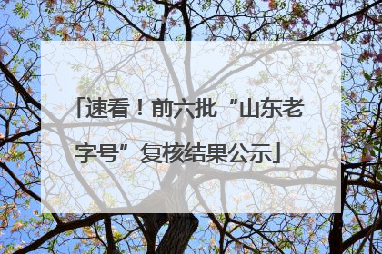 速看！前六批“山东老字号”复核结果公示