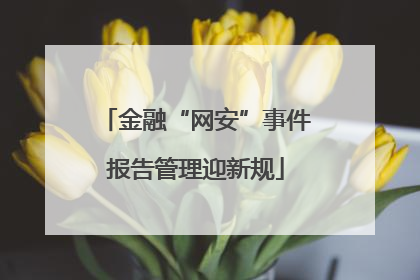 金融“网安”事件报告管理迎新规
